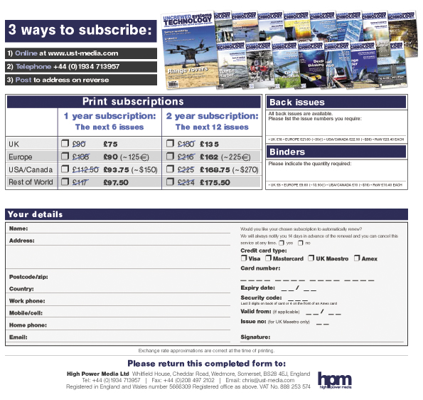 UST subscription form